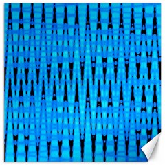 Sharp Blue And Black Wave Pattern Canvas 16  X 16   by Celenk