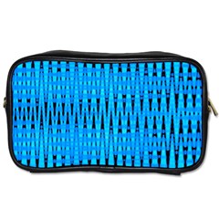 Sharp Blue And Black Wave Pattern Toiletries Bags 2-side by Celenk