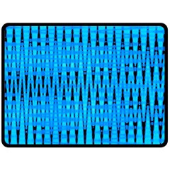 Sharp Blue And Black Wave Pattern Fleece Blanket (large)  by Celenk