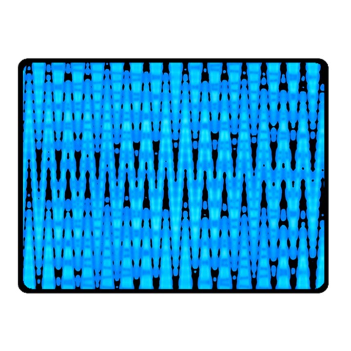 Sharp Blue And Black Wave Pattern Fleece Blanket (Small)