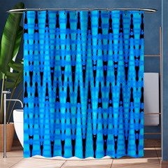 Sharp Blue And Black Wave Pattern Shower Curtain 60  X 72  (medium)  by Celenk