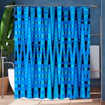 Sharp Blue And Black Wave Pattern Shower Curtain 60  x 72  (Medium)  60 x72  Curtain