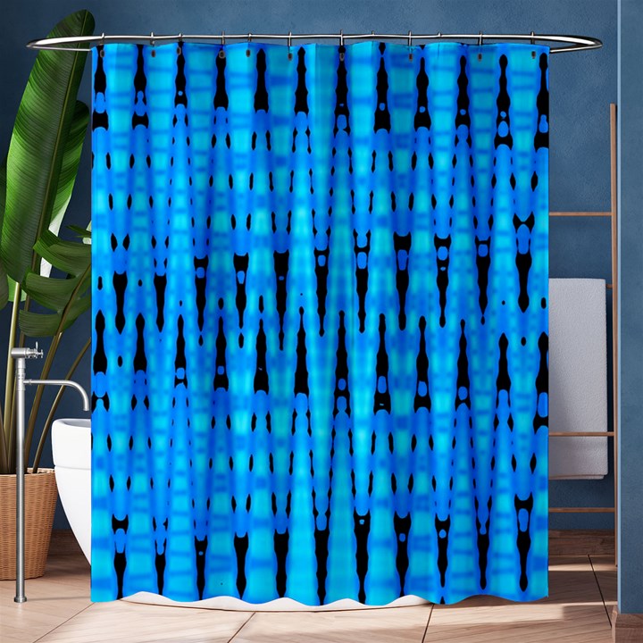 Sharp Blue And Black Wave Pattern Shower Curtain 60  x 72  (Medium) 