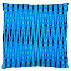 Sharp Blue And Black Wave Pattern Large Cushion Case (two Sides) by Celenk