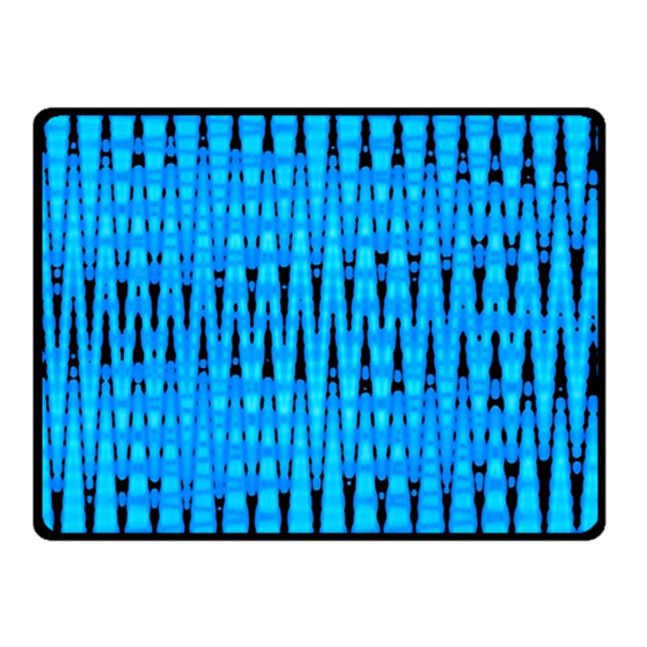 Sharp Blue And Black Wave Pattern Double Sided Fleece Blanket (Small) 