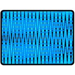 Sharp Blue And Black Wave Pattern Double Sided Fleece Blanket (Large)  80 x60  Blanket Front