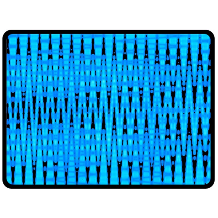 Sharp Blue And Black Wave Pattern Double Sided Fleece Blanket (Large) 