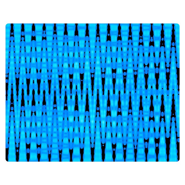 Sharp Blue And Black Wave Pattern Double Sided Flano Blanket (Medium) 