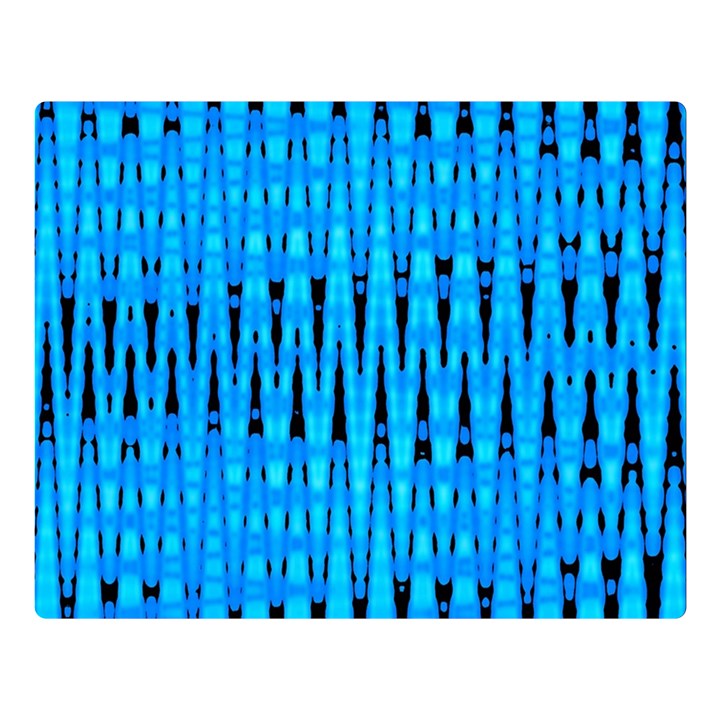 Sharp Blue And Black Wave Pattern Double Sided Flano Blanket (Large) 