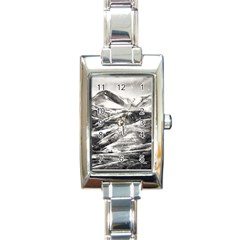 Mountains Winter Landscape Nature Rectangle Italian Charm Watch by Celenk