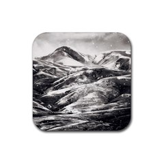 Mountains Winter Landscape Nature Rubber Coaster (square)  by Celenk