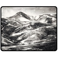 Mountains Winter Landscape Nature Fleece Blanket (medium)  by Celenk