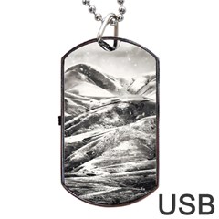 Mountains Winter Landscape Nature Dog Tag Usb Flash (two Sides) by Celenk