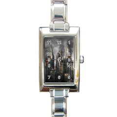 Armageddon Disaster Destruction War Rectangle Italian Charm Watch by Celenk