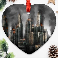 Armageddon Disaster Destruction War Ornament (heart) by Celenk