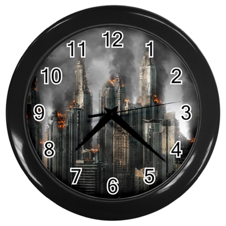 Armageddon Disaster Destruction War Wall Clocks (Black)