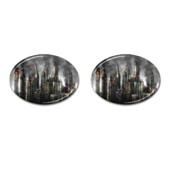 Armageddon Disaster Destruction War Cufflinks (oval) by Celenk