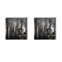 Armageddon Disaster Destruction War Cufflinks (square) by Celenk