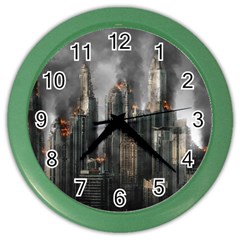 Armageddon Disaster Destruction War Color Wall Clocks by Celenk