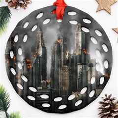 Armageddon Disaster Destruction War Ornament (round Filigree) by Celenk