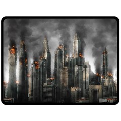 Armageddon Disaster Destruction War Double Sided Fleece Blanket (large)  by Celenk