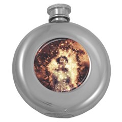 Science Fiction Teleportation Round Hip Flask (5 Oz) by Celenk