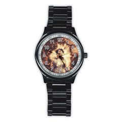 Science Fiction Teleportation Stainless Steel Round Watch