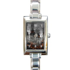 Destruction War Conflict Explosive Rectangle Italian Charm Watch by Celenk