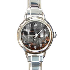 Destruction War Conflict Explosive Round Italian Charm Watch by Celenk