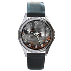 Destruction War Conflict Explosive Round Metal Watch by Celenk