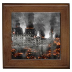 Destruction War Conflict Explosive Framed Tiles by Celenk