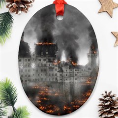 Destruction War Conflict Explosive Ornament (oval) by Celenk