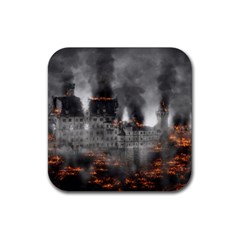 Destruction War Conflict Explosive Rubber Coaster (square)  by Celenk