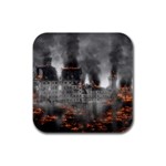 Destruction War Conflict Explosive Rubber Square Coaster (4 pack)  Front