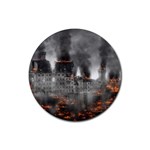 Destruction War Conflict Explosive Rubber Coaster (Round)  Front