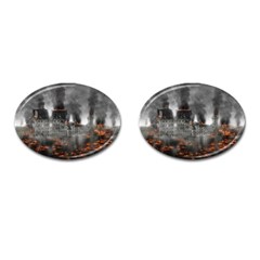 Destruction War Conflict Explosive Cufflinks (oval) by Celenk