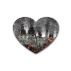 Destruction War Conflict Explosive Heart Coaster (4 Pack)  by Celenk