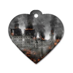 Destruction War Conflict Explosive Dog Tag Heart (two Sides) by Celenk