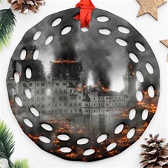 Destruction War Conflict Explosive Ornament (round Filigree) by Celenk