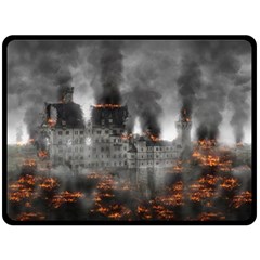 Destruction War Conflict Explosive Double Sided Fleece Blanket (large)  by Celenk