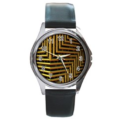 Modern Art Sculpture Architecture Round Metal Watch by Celenk