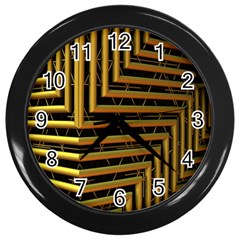 Modern Art Sculpture Architecture Wall Clocks (black) by Celenk