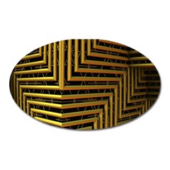 Modern Art Sculpture Architecture Oval Magnet by Celenk