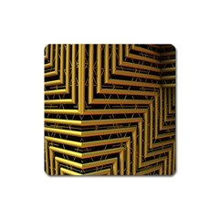 Modern Art Sculpture Architecture Square Magnet by Celenk