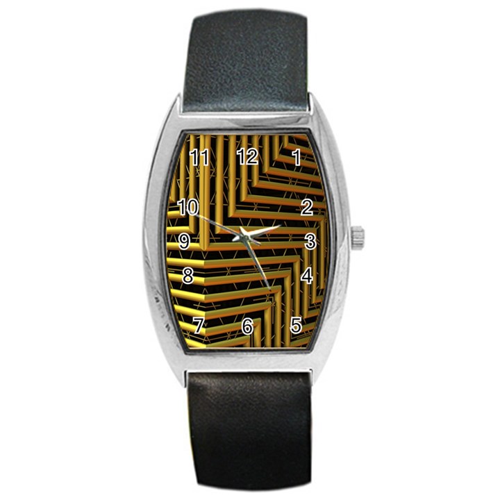 Modern Art Sculpture Architecture Barrel Style Metal Watch