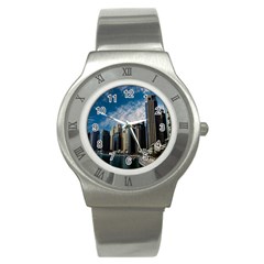 Skyscraper City Architecture Urban Stainless Steel Watch by Celenk