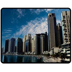 Skyscraper City Architecture Urban Fleece Blanket (medium)  by Celenk