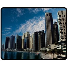 Skyscraper City Architecture Urban Double Sided Fleece Blanket (medium)  by Celenk