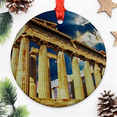 Athens Greece Ancient Architecture Ornament (Round)