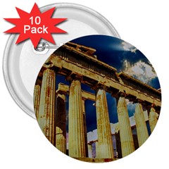 Athens Greece Ancient Architecture 3  Buttons (10 Pack)  by Celenk